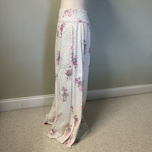 LoveShackFancy Aventi Gathered Floral Print Cotton Skirt - Size 2 - Picture 5 of 12